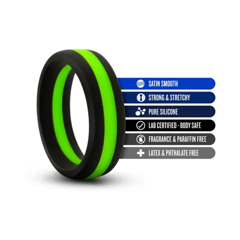 Performance Silicone Go Pro Cock Ring Black/Green/Black