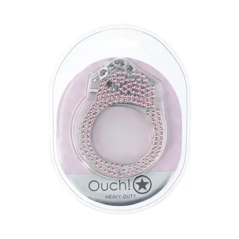 Ouch! Heavy-Duty Diamond Handcuffs in Pink