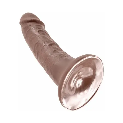 King Cock 6 in. Cock Realistic Dildo With Suction Cup in Brown