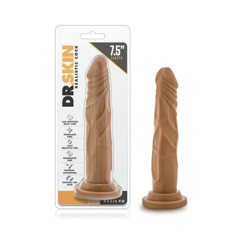 Dr. Skin Basic 7.5 Realistic 7.5 in. Dildo in Tan