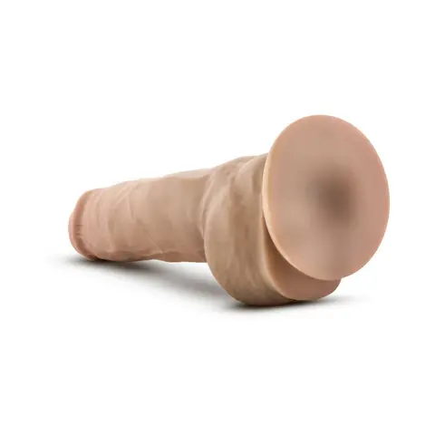 Au Naturel Big Boy 10 in. Posable Dual Density Dildo with Balls in Beige