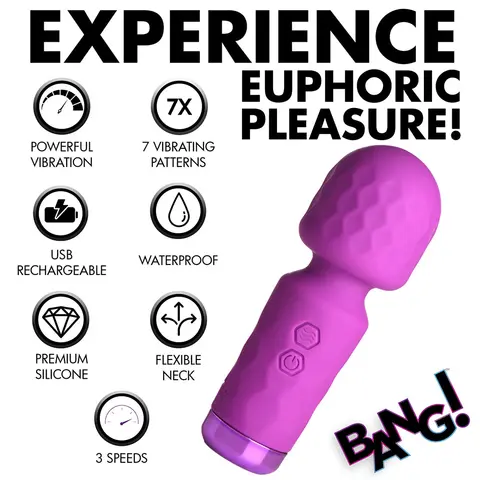 BANG! 10X Mini Silicone Wand in Purple