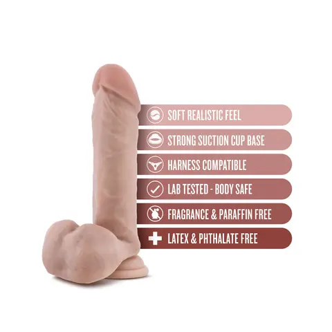 Dr. Skin Dr. William 8 in. Dildo with Balls in Beige