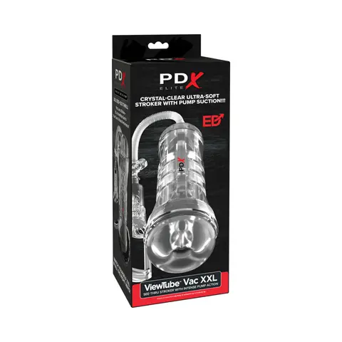 PDX Elite ViewTube Vac XXL Pump See Thru EZ-Grip Pump Stroker Clear