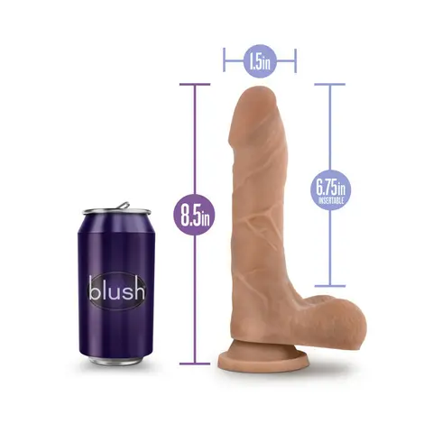 Au Naturel Mister Perfect 8.5 in. Posable Dual Density Dildo with Balls in Tan