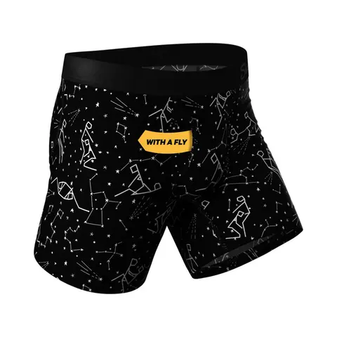 Shinesty The Big Bang Glow-in-the-Dark Constellation Ball Hammock Pouch Underwear with Fly S in Glow in the Dark
