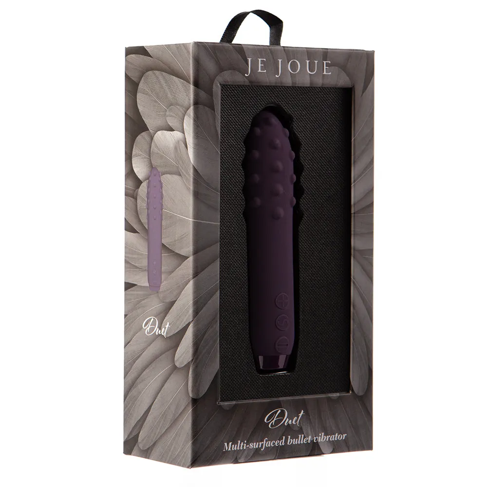 Je Joue Duet Rechargeable Silicone Multi-Surfaced Bullet Vibrator in Purple