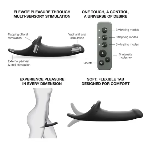 Strap-On-Me Multi Orgasm Dildo Medium in Black