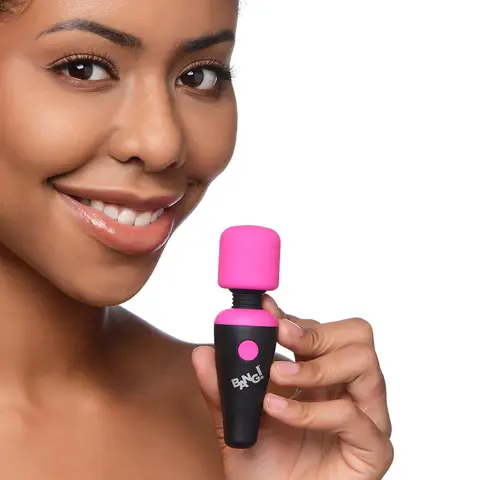 BANG! 10X Vibrating Mini Silicone Wand in Pink