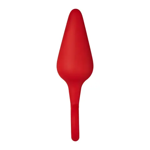 Forto F-10 Silicone Anal Plug with Pull Ring Large Red