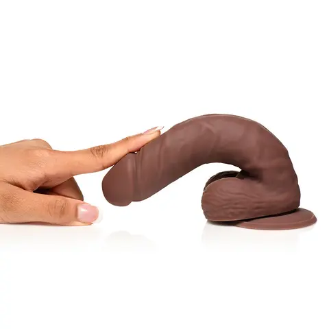Easy Riders 7 in. Silicone Dildo with Balls in Dark