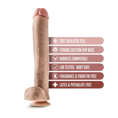 Dr. Skin Dr. Michael 14 in. Dildo with Balls in Beige