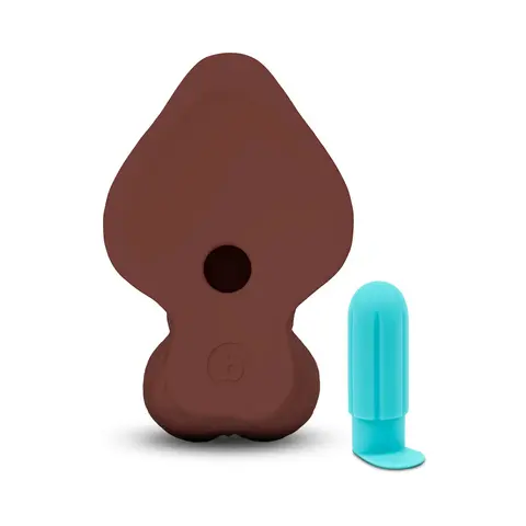 b-Vibe Slipskin Realistic Silicone Dildo 10 in. Curved in Brown