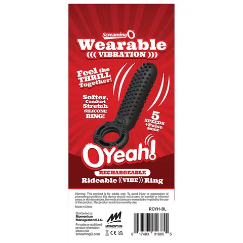 Screaming O Rechargeable O Yeah Silicone in Black