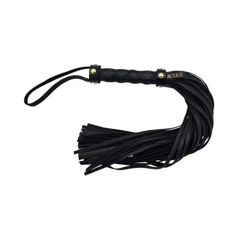 Rouge Leather Flogger Black with Gold Accessories