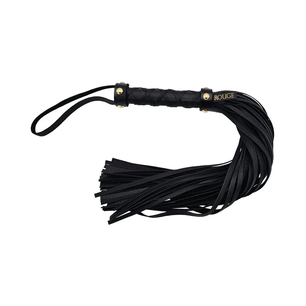 Rouge Leather Flogger Black with Gold Accessories