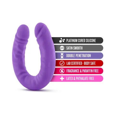 Ruse Realistic 18 in. Silicone Slim Double Dong Dual Ended Dildo Purple