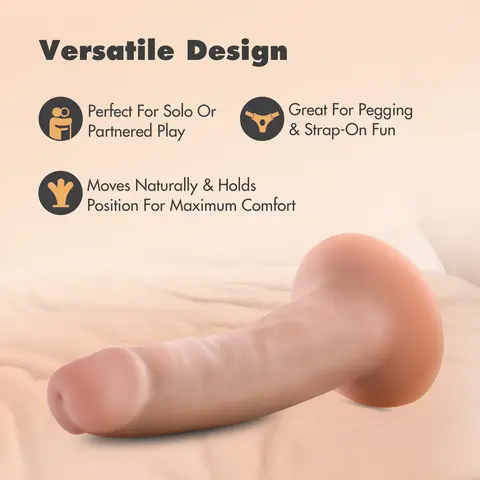 Dr. Skin Plus Realistic 5 in. Triple Density Posable Dildo Beige