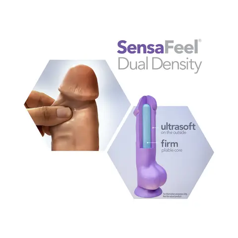 Au Naturel Big Billy 9 in. Posable Dual Density Dildo with Balls in Tan