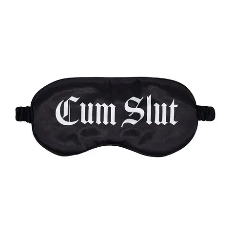 Ouch! Cum Slut Printed Mask Satin Black
