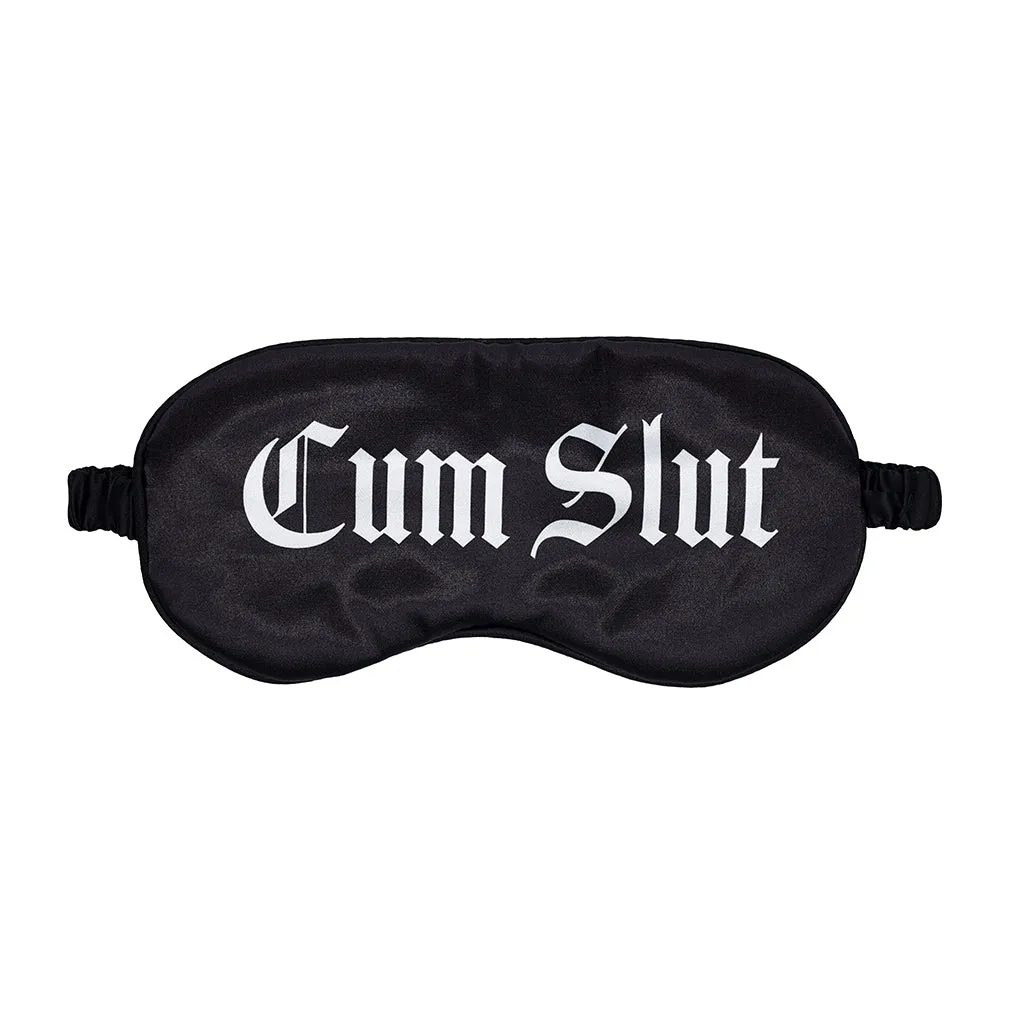 Ouch! Cum Slut Printed Mask Satin Black