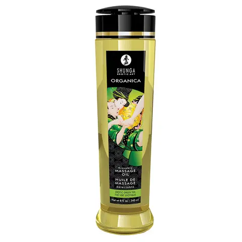 Shunga Organica Kissable Massage Oil Exotic Green Tea 8 oz.