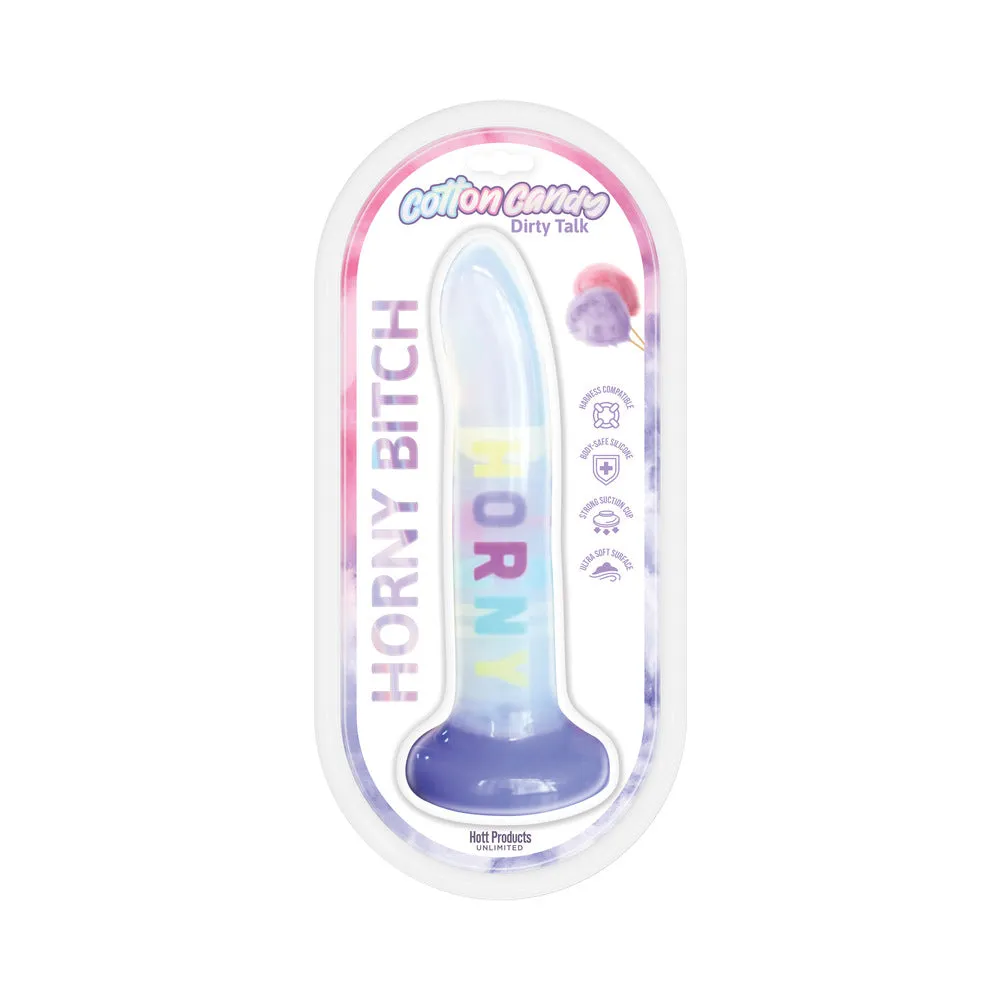 Cotton Candy Dirty Talk Horny Bitch 8 in. Silicone Dildo