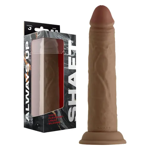 Shaft Model J: 8.5 in. Dual Density Silicone Dildo Oak