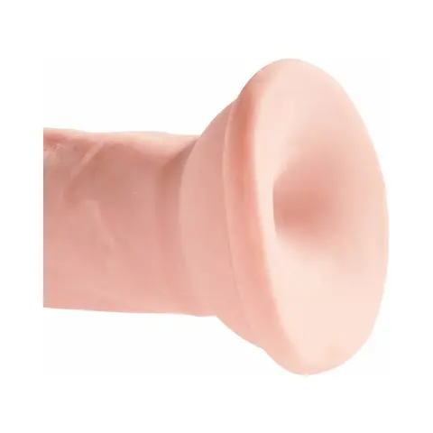 King Cock Plus 6 in. Triple Density Cock Realistic Dildo With Suction Cup Beige