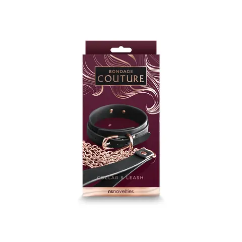 Bondage Couture Collar & Leash in Black