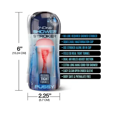 Happy Ending Self-Lubricating Shower Stroker - Pussy