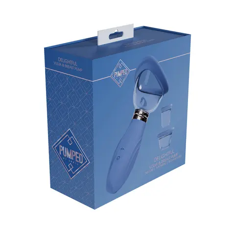 Pumped Delightful Automatic Rechargeable Vulva & Breast Pump in Blue