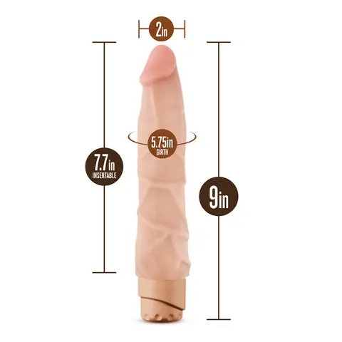 Dr. Skin Cock Vibe 1 Realistic 9 in. Vibrating Dildo in Beige