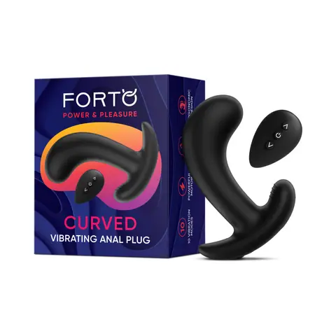 Forto Curved Vibrating Plug Black