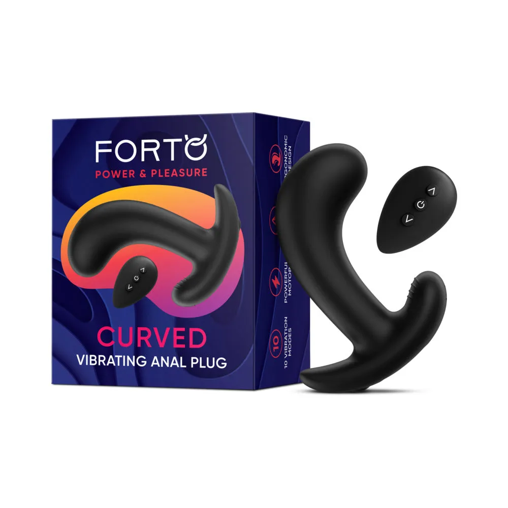Forto Curved Vibrating Plug Black