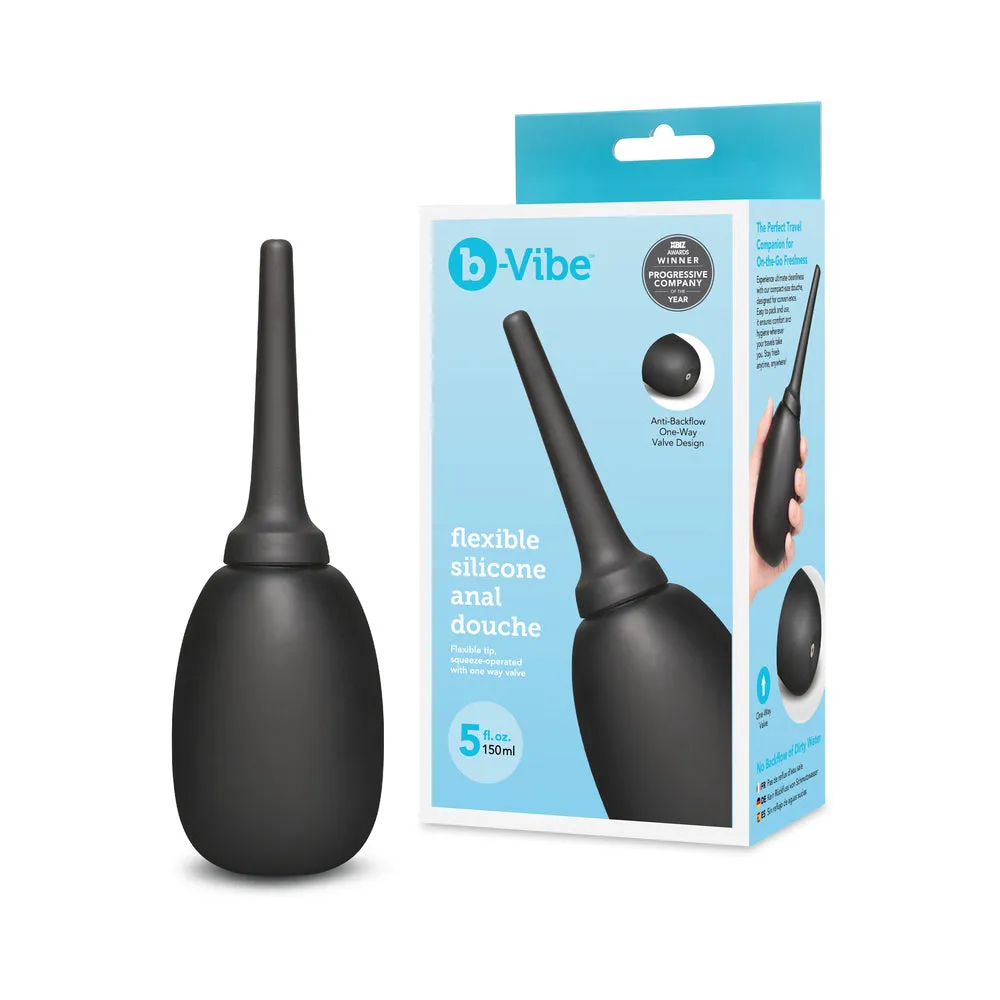 b-Vibe Flexible Silicone Anal Douche Black