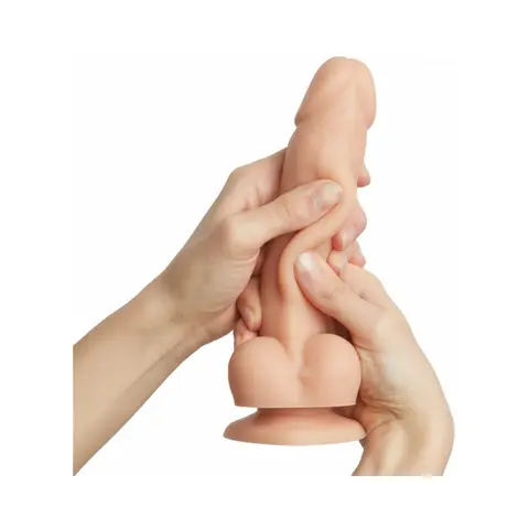 Strap-On-Me Realistic Collection Sliding Skin Dual-Density Silicone Dildo Fuchsia M