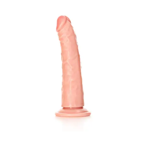 RealRock Realistic 6 in. Slim Dildo With Suction Cup in Beige