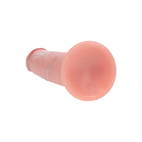 Realrock Sliding Skin Dual Density Silicone Dildo 7 in. in Beige