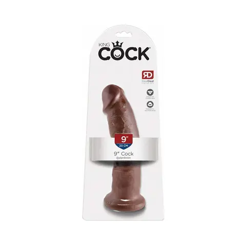 King Cock 9 in. Cock Realistic Dildo With Suction Cup in Brown