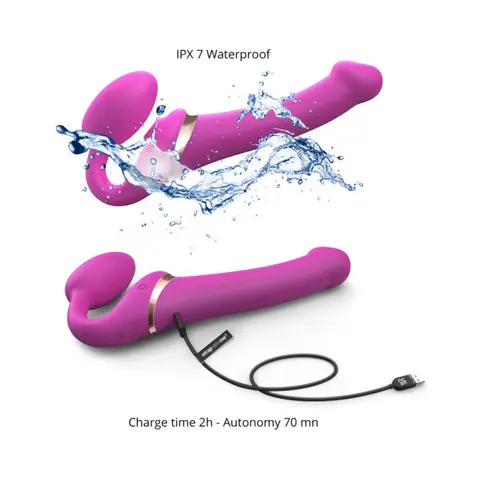 Strap-On-Me Rechargeable Remote-Controlled Multi Orgasm Bendable Strapless Strap-On Night Blue Small