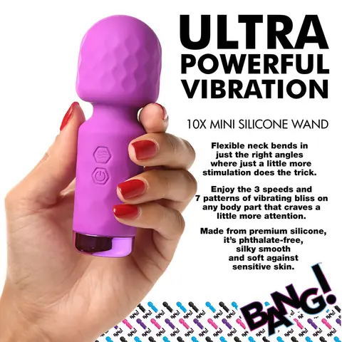 BANG! 10X Mini Silicone Wand in Purple
