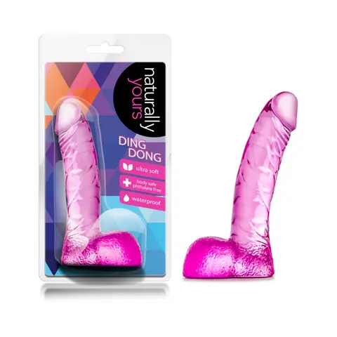 Naturally Yours Ding Dong Realistic 5.5 in. Dildo with Balls in Pink