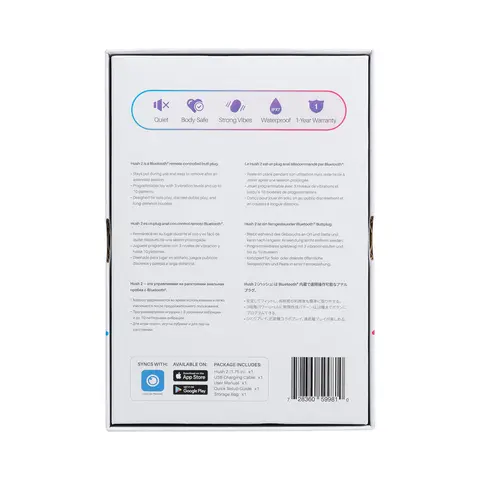 Lovense Hush 2 Bluetooth Remote-Controlled Vibrating Butt Plug Medium 1.75 in.