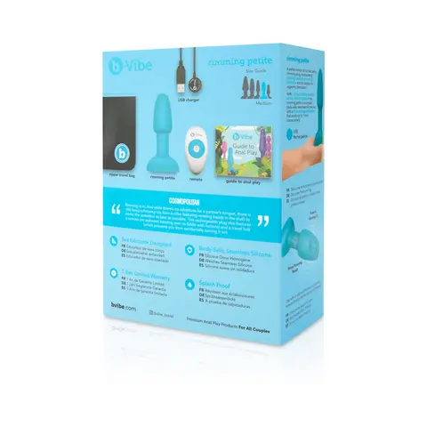 b-Vibe Rimming Petite Rotating and Vibrating Remote Control Plug in Teal
