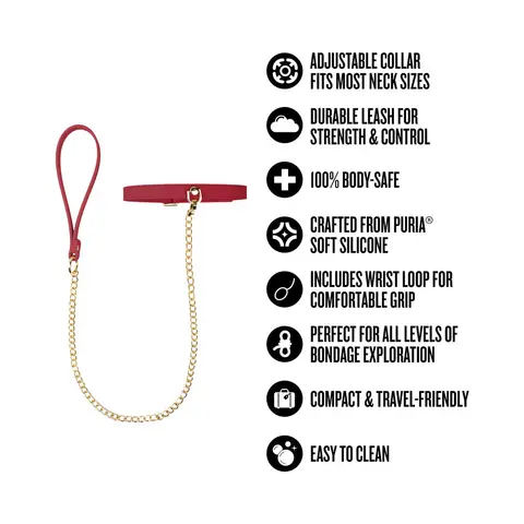 Temptasia Ardor Collar & Leash in Red