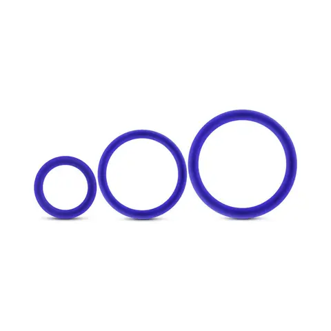 Performance VS4 Pure Premium Silicone Cockrings 3-Pack Set Indigo