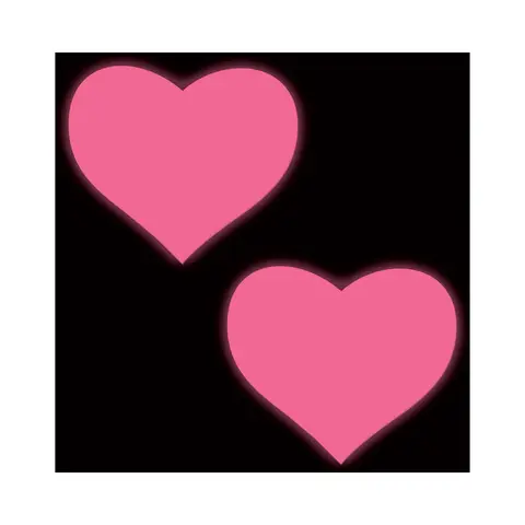 Pastease Love: Glow-in-the-Dark Neon Pink Heart Pasties Nipple Covers