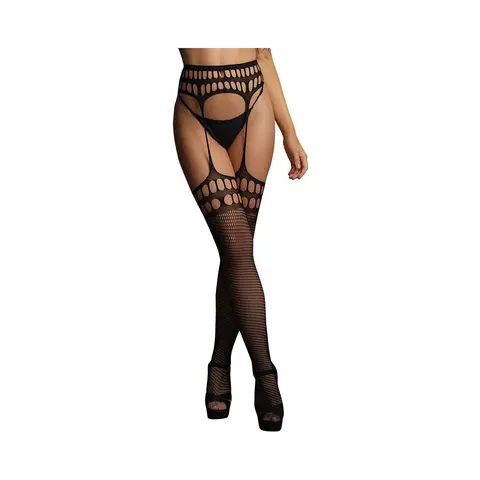 Le Desir Garter belt Stockings With Open Design Black O/S
