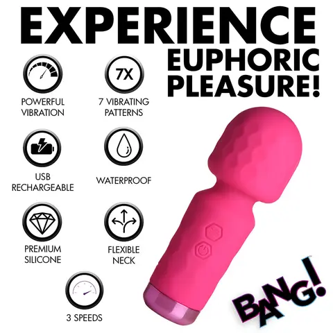BANG! 10X Mini Silicone Wand in Pink
